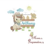 Matriz de Bordado Cenário Cavalinho Nome Anthony