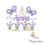 Matriz de Bordado Jardim Lavanda Aurora