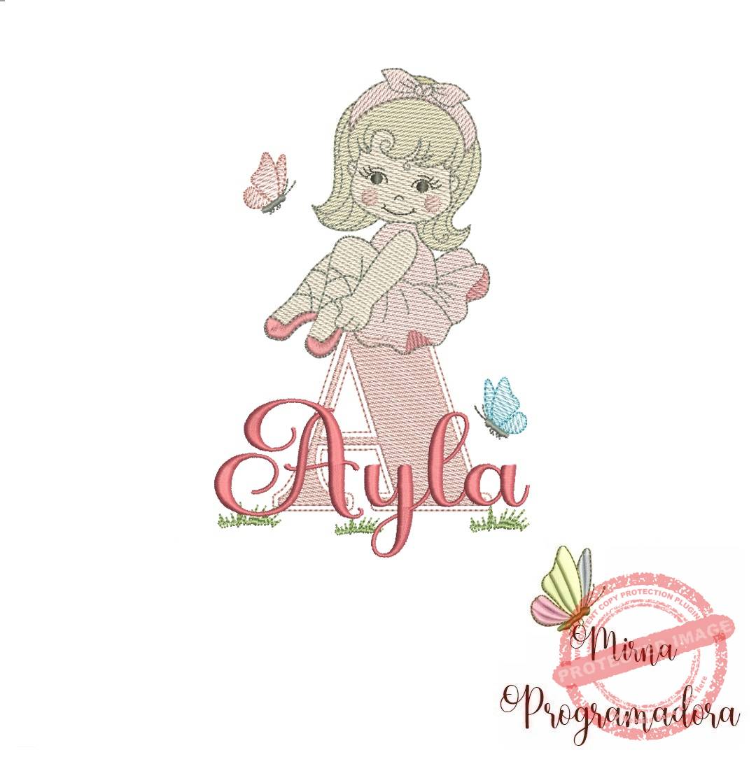 matriz de bordado ayla Matriz de Bordado Ayla bailarina - Imagem 1