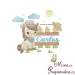 Matriz de Bordado Cenário Cavalinho Nome Carlos