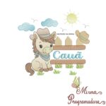 Matriz de Bordado Cenário Cavalinho Nome Cauã