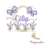 Matriz de Bordado Jardim Lavanda Célia
