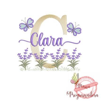 Matriz de Bordado Jardim Lavanda Clara