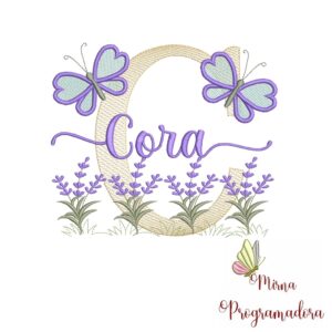 Matriz de Bordado Jardim Lavanda Cora