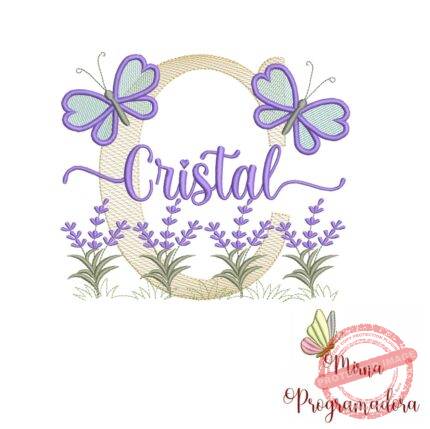 Matriz de Bordado Jardim Lavanda Cristal