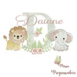 Matriz de Bordado Safari Menina Nome Daiane