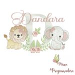 Matriz de Bordado Safari Menina Nome Dandara