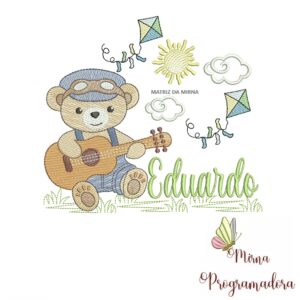 Matriz de Bordado Cenário Ursinho Violão Eduardo