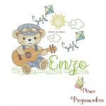 Matriz de Bordado Cenário Ursinho Violão Enzo