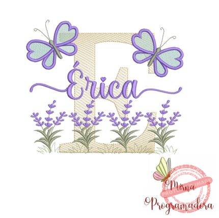 Matriz de Bordado Jardim Lavanda Érica