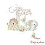 Matriz de Bordado Safari Menina Nome Ester