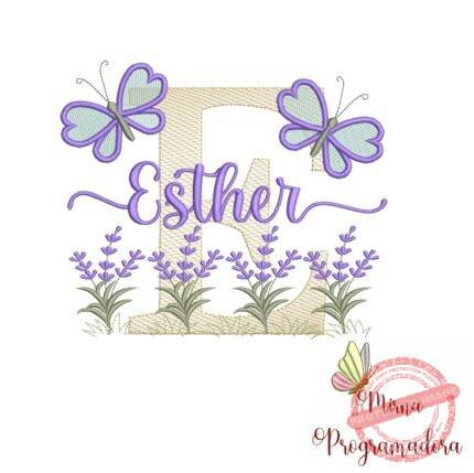 Matriz de Bordado Jardim Lavanda Esther