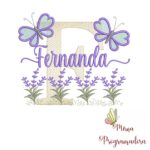 Matriz de Bordado Jardim Lavanda Fernanda