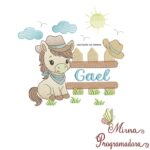 Matriz de Bordado Cenário Cavalinho Nome Gael