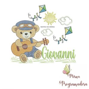 Matriz de Bordado Cenário Ursinho Violão Giovanni