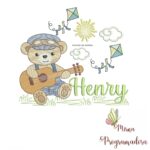 Matriz de Bordado Cenário Ursinho Violão Henry