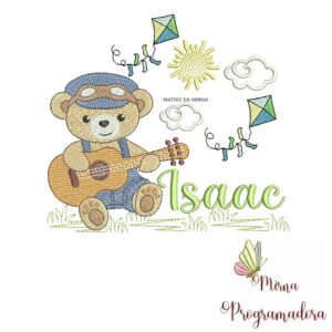Matriz de Bordado Cenário Ursinho Violão Isaac