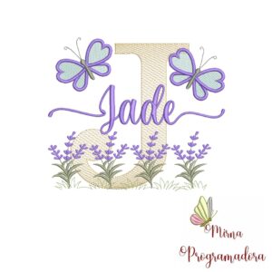 Matriz de Bordado Jardim Lavanda Jade