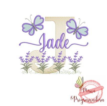 Matriz de Bordado Jardim Lavanda Jade