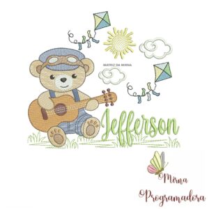 Matriz de Bordado Cenário Ursinho Violão Jefferson