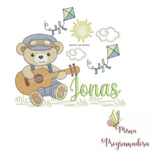 Matriz de Bordado Cenário Ursinho Violão Jonas