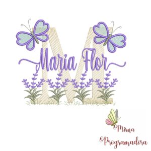 Matriz de Bordado Jardim Lavanda Maria Flor
