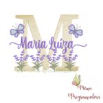 Matriz de Bordado Jardim Lavanda Maria Luíza