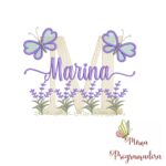 Matriz de Bordado Jardim Lavanda Marina