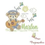 Matriz de Bordado Cenário Ursinho Violão Marlon