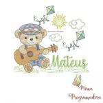 Matriz de Bordado Cenário Ursinho Violão Mateus