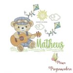 Matriz de Bordado Cenário Ursinho Violão Matheus