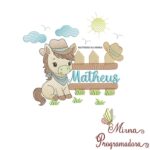 Matriz de Bordado Cenário Cavalinho Nome Matheus