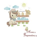 Matriz de Bordado Cenário Cavalinho Nome Matteo