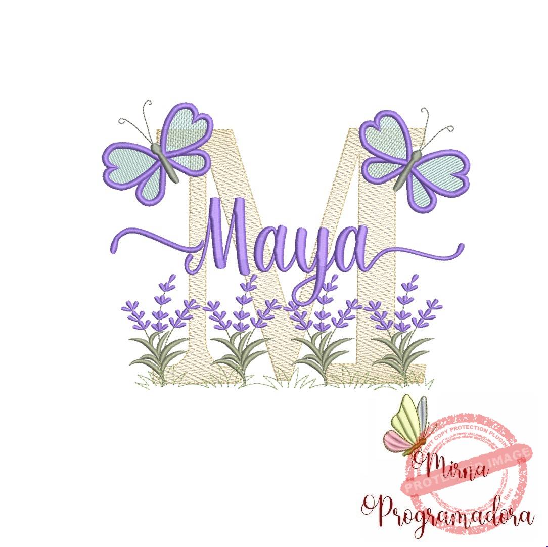 matriz de bordado maya Matriz de Bordado Jardim Lavanda Maya - Imagem 1