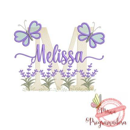Matriz de Bordado Jardim Lavanda Melissa