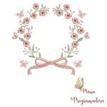 Matriz de Bordado Coleção Nomes Moldura Flores Lacinho - Imagem 2