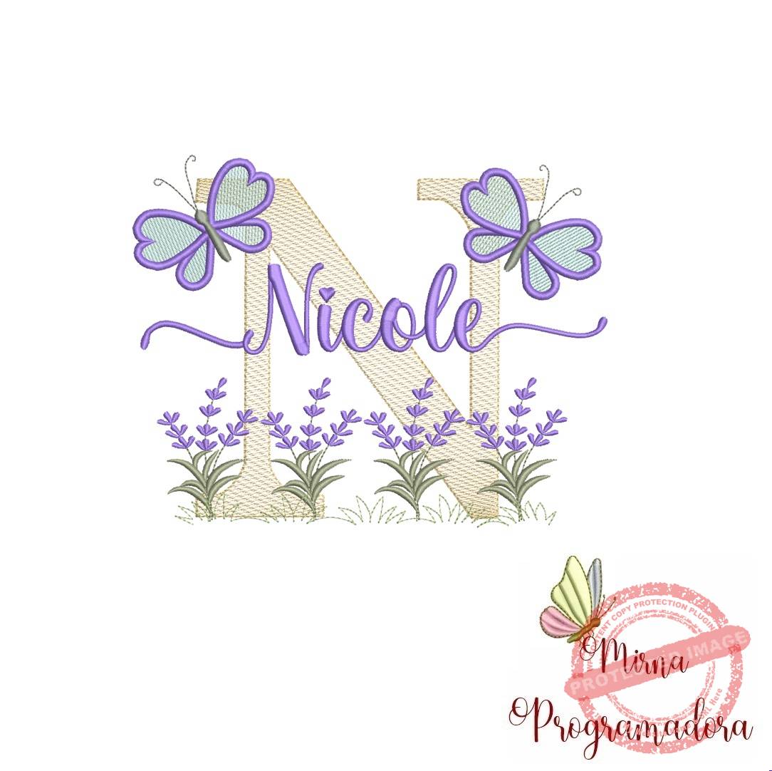 matriz de bordado nicole Matriz de Bordado Jardim Lavanda Nicole - Imagem 1