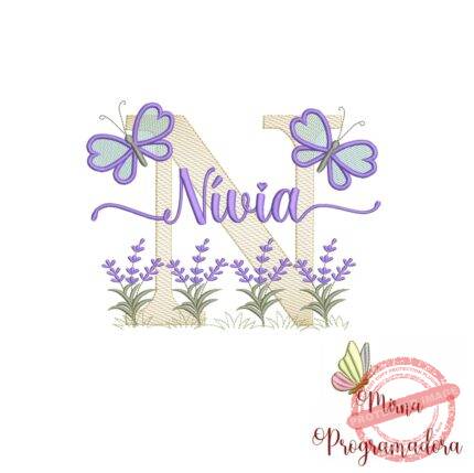 Matriz de Bordado Jardim Lavanda Nívia