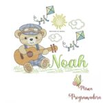 Matriz de Bordado Cenário Ursinho Violão Noah