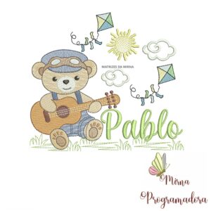 Matriz de Bordado Cenário Ursinho Violão Pablo