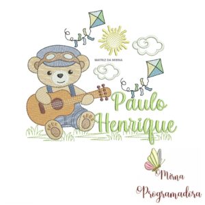 Matriz de Bordado Cenário Ursinho Violão Paulo Henrique