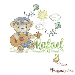 Matriz de Bordado Cenário Ursinho Violão Rafael