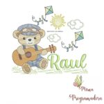 Matriz de Bordado Cenário Ursinho Violão Raul