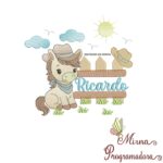 Matriz de Bordado Cenário Cavalinho Nome Ricardo