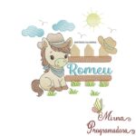 Matriz de Bordado Cenário Cavalinho Nome Romeu