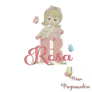 Matriz de Bordado Rosa bailarina