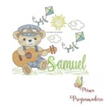 Matriz de Bordado Cenário Ursinho Violão Samuel