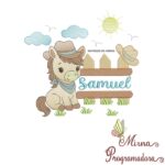Matriz de Bordado Cenário Cavalinho Nome Samuel