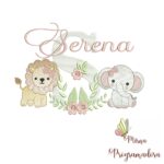 Matriz de Bordado Safari Menina Nome Serena