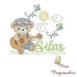 Matriz de Bordado Cenário Ursinho Violão Silas